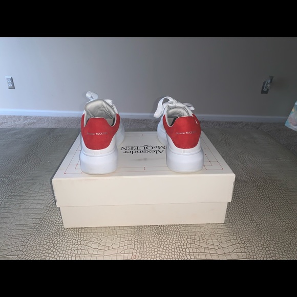 alexander mcqueen red and white shoes